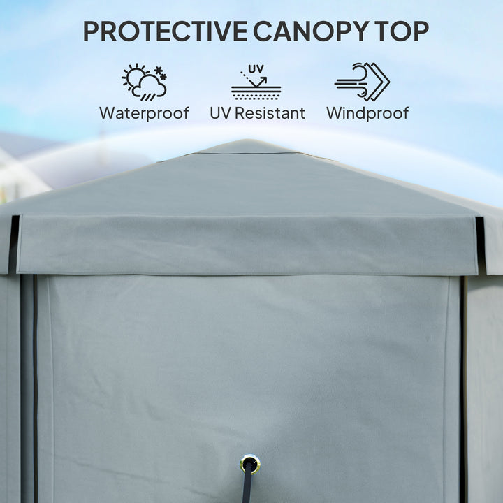 3 x 3(m) Hexagon Pop Up Gazebo with 5 Sides and Carry Bag, Waterproof, UV Resistant Party Tent Instant Event Shelter with Netting for Garden, Patio, Light Grey