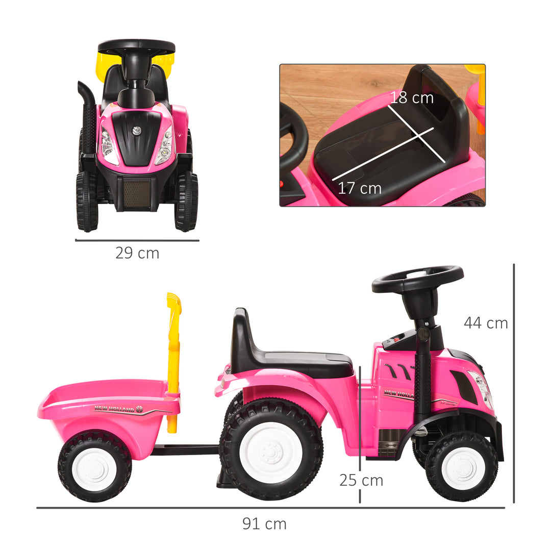 Ride-On Tractor, Toddler Walker, Foot-to-Floor Slide, for Ages 1-3 Years - Pink