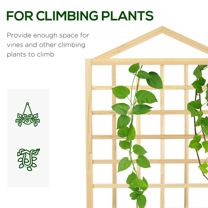 Garden Planters with Trellis for Vine Climbing, Distressed Wooden Rais