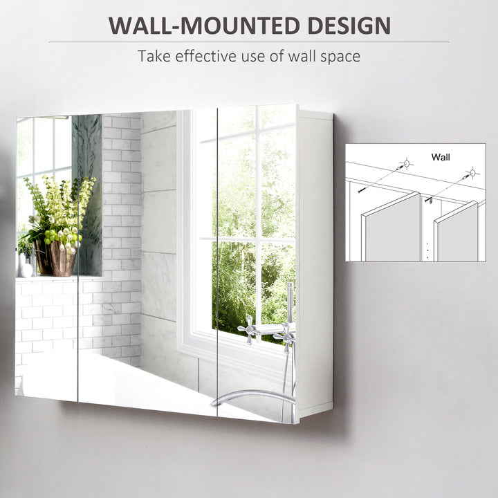 Wall Mounted Mirror Cabinet - White