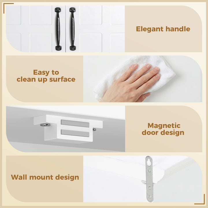 Bathroom Wall Cabinet, Medicine Cabinet, Kitchen Cupboard with 2 Doors