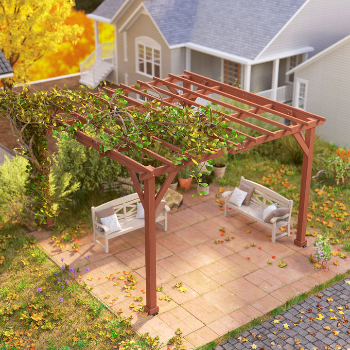 3.3 x 3.3 m Wooden Pergola Kit, Graden Pergola Gazebo Grape Trellis with Stable Structure for Climbing Vines, Flowers
