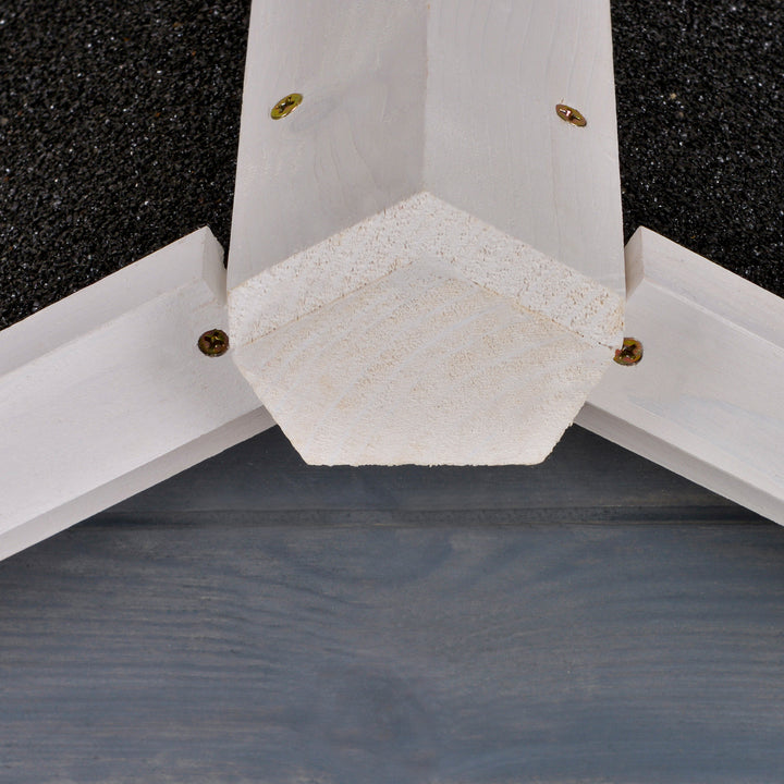 MCL Wooden Rabbit Hutch and Run with Sliding Tray, Ramp, Water-resistant Roof, for 2-4 Rabbits, Grey