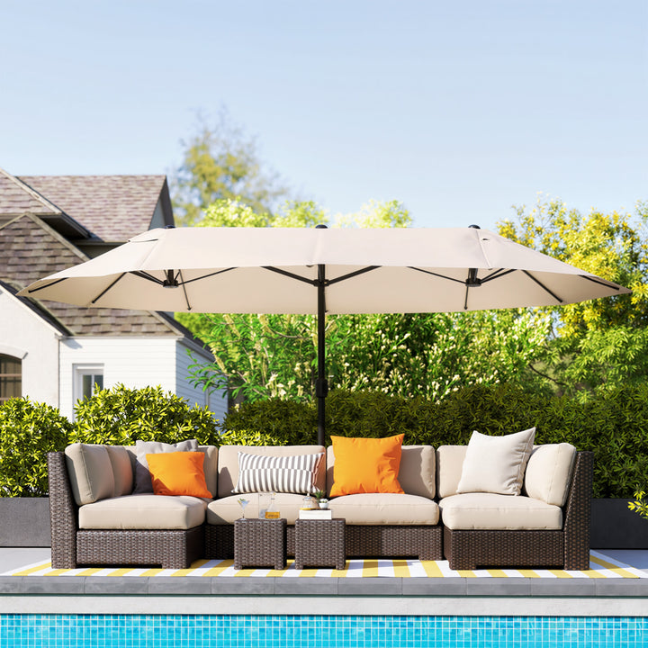 MCL 4.6m Double Garden Parasol - Beige