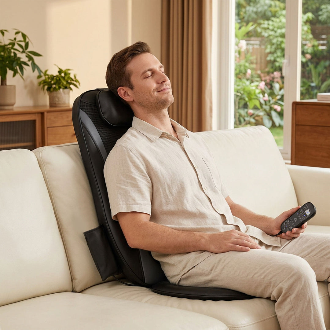 Back Massager with Heat, Deep Tissue Kneading Massage Chair with 3-Lev