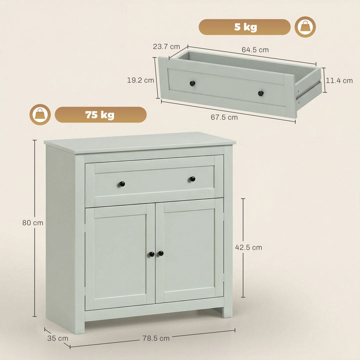 Sideboard Storage Cabinet, Modern Kitchen Cupboard with Adjustable She