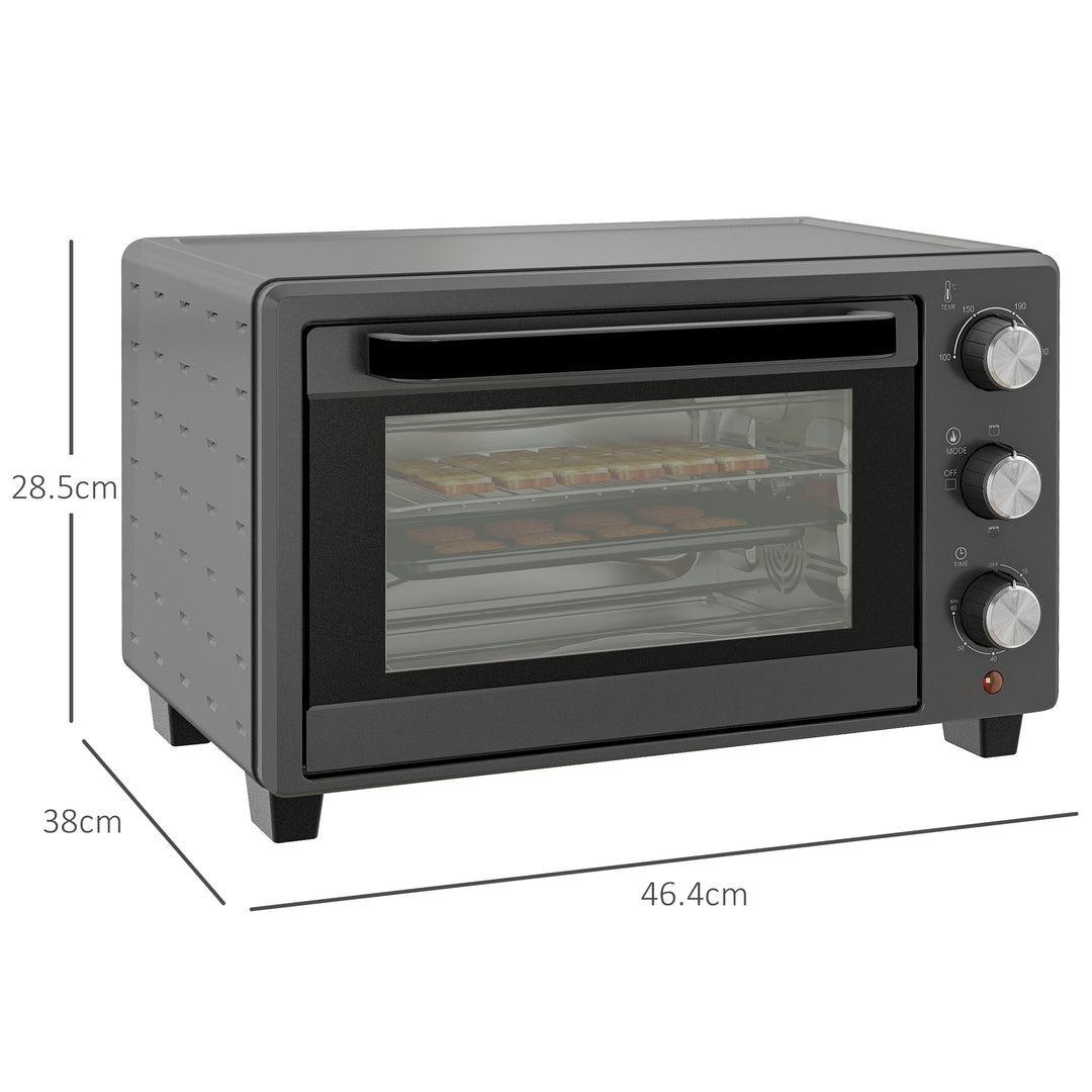 21L Mini Countertop Oven, 100°C-230°C Adjustable Temp - Grey