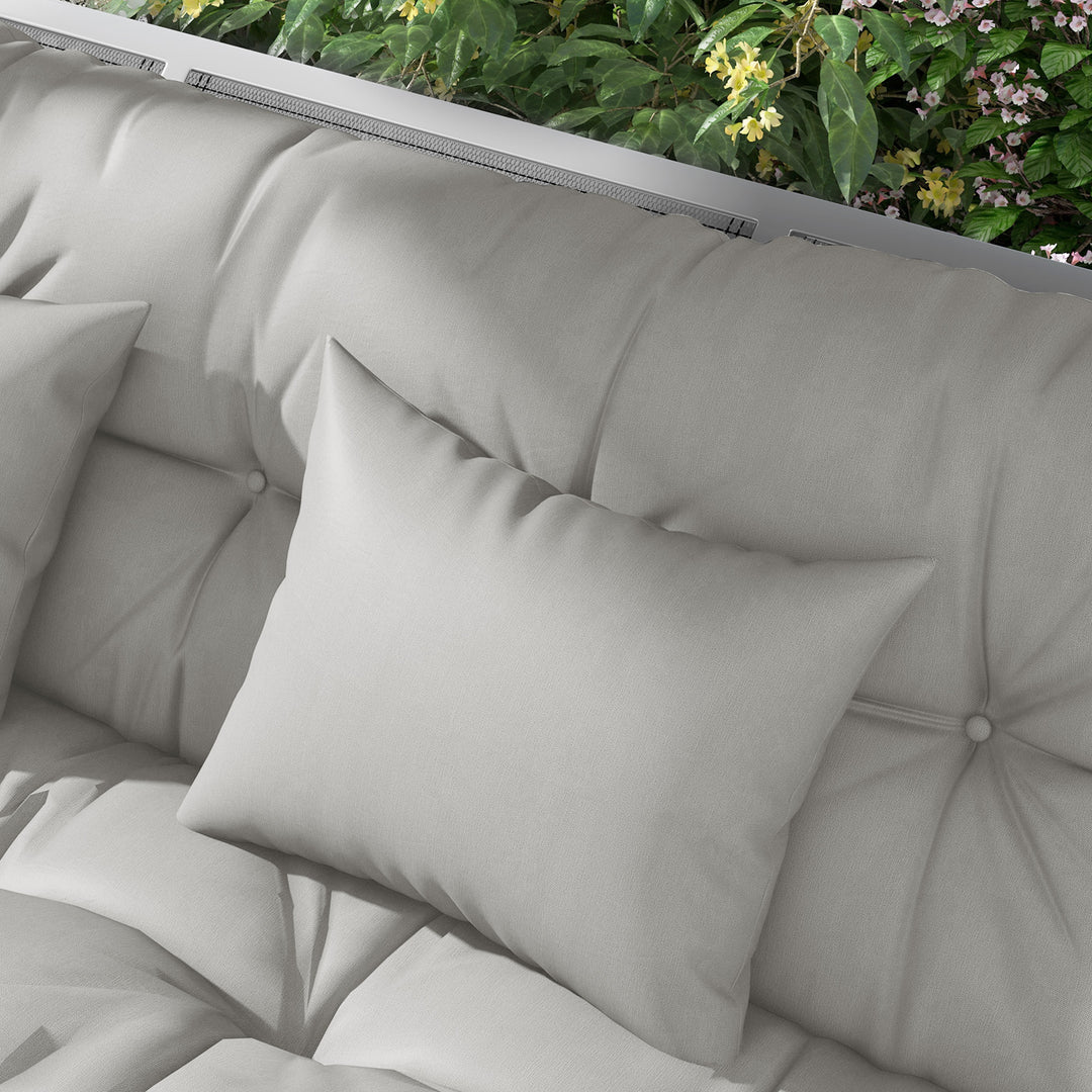 Back and Seat Cushion Replacement with 2 Pillows, Patio Chair Cushions Set with Ties, Light Grey
