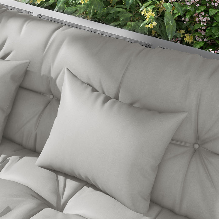 Back and Seat Cushion Replacement with 2 Pillows, Patio Chair Cushions Set with Ties, Light Grey