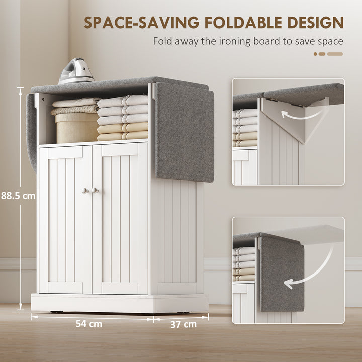 Ironing Board Cabinet on Wheels with Foldable Top, Mobile Storage - view 5