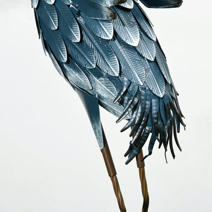 Heron Garden Statues, Standing Garden Ornament, Metal Garden Gift with