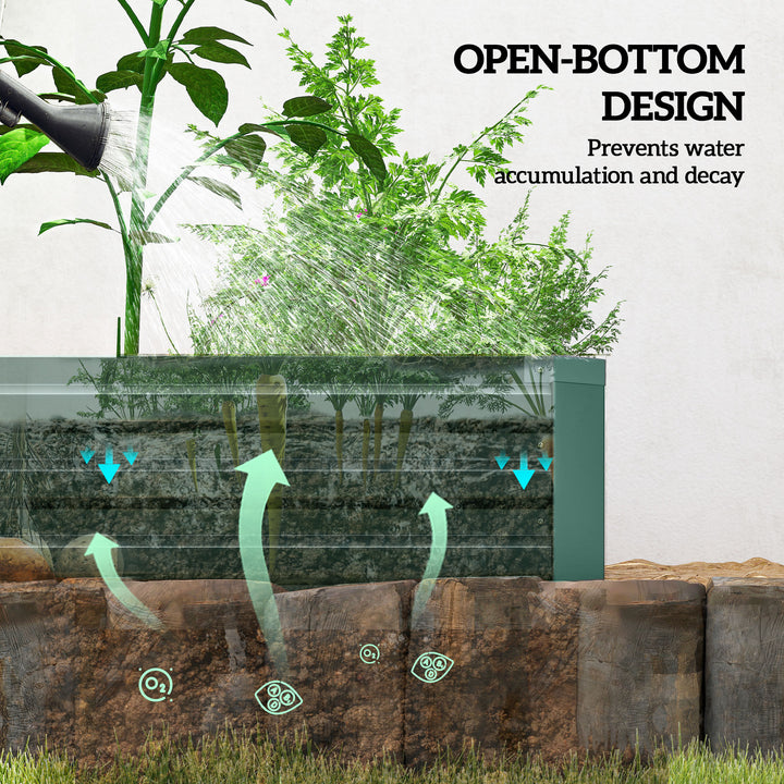 60 x 240cm Galvanised Steel Planter, with Open Bottom