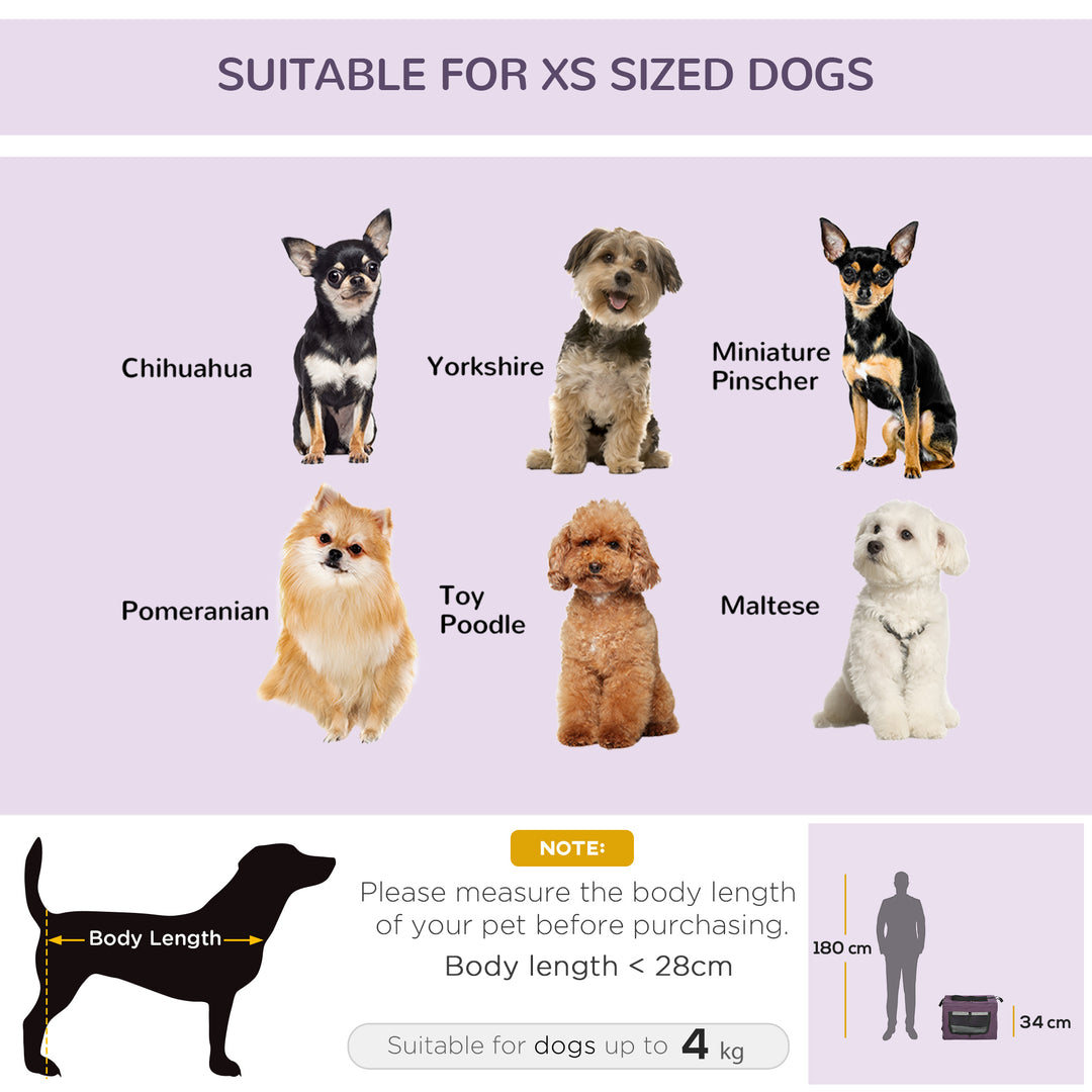 48.5cm Pet Carrier, with Cushion, for Miniature Dogs - Purple