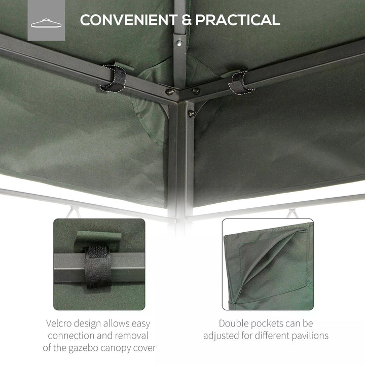 Outsunny Gazebo Replacement Canopy 3x4m, 2 Tier Roof Top UV Protection Cover for Garden Patio Awning Shelters, Deep Grey