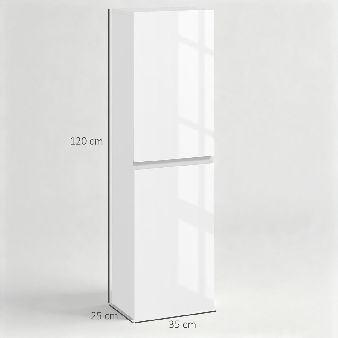 Bathroom Storage Unit, Tall Bathroom Cabinet with 2 Cupboards and - view 3
