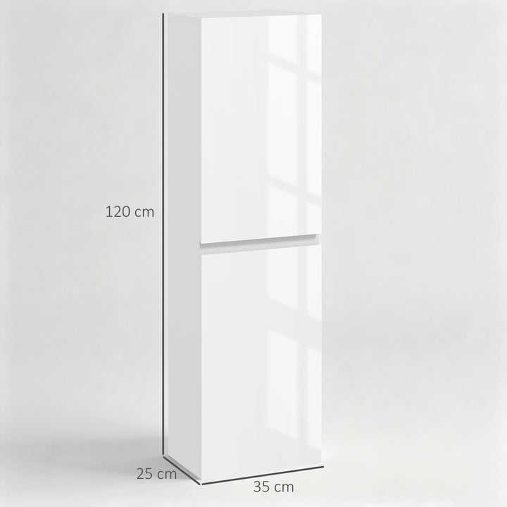 Bathroom Storage Unit, Tall Bathroom Cabinet with 2 Cupboards and - view 3