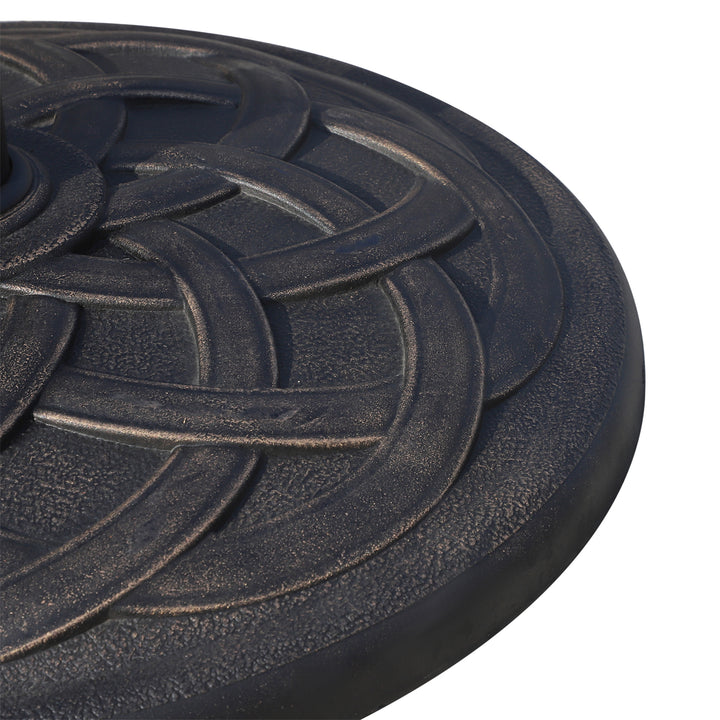 19KG Resin Umbrella Base Garden Parasol Base Stand Round Sun Shade Holder Suitable For Pole Between Φ38mm to Φ48mm
