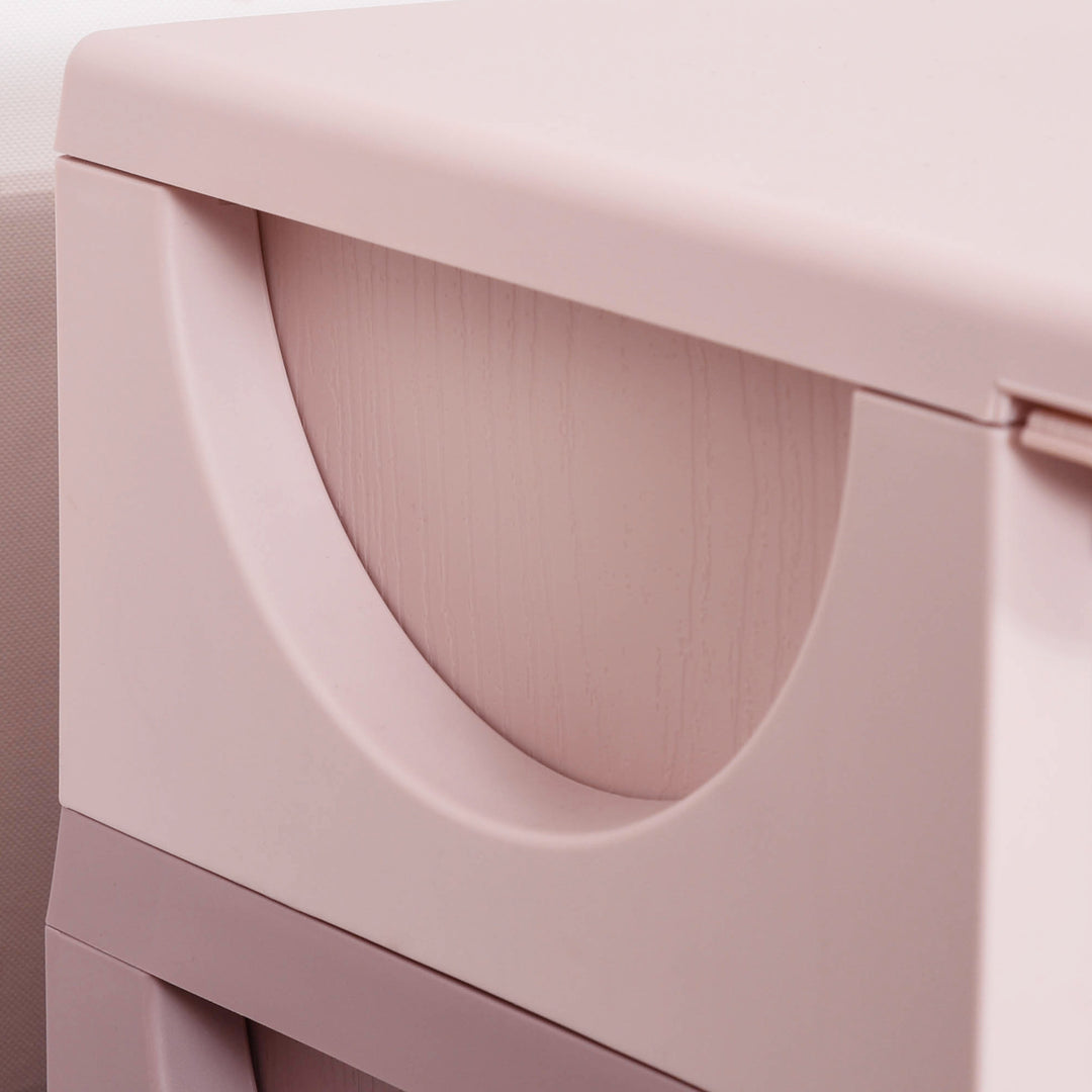 MCL 3 Drawers Plastic Storage Units, 3 Tier Kids Storage Units, Children Toy Chest for Nursery, Playroom, Bedroom, Pink