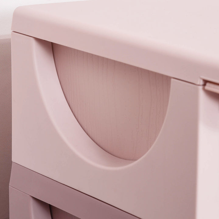 MCL 3 Drawers Plastic Storage Units, 3 Tier Kids Storage Units, Children Toy Chest for Nursery, Playroom, Bedroom, Pink