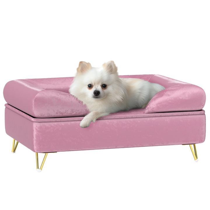 PawHut Cat Sofa Pet Couch w/ Removable Backrest, Soft Cushion, Washable Cover, for Small and Medium Sized Dogs, Pink | Aosom UK