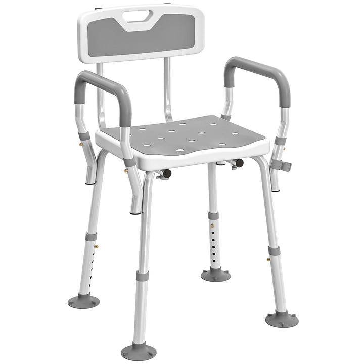 EVA Padded Shower Chair for the Elderly and Disabled, Height Adjustabl