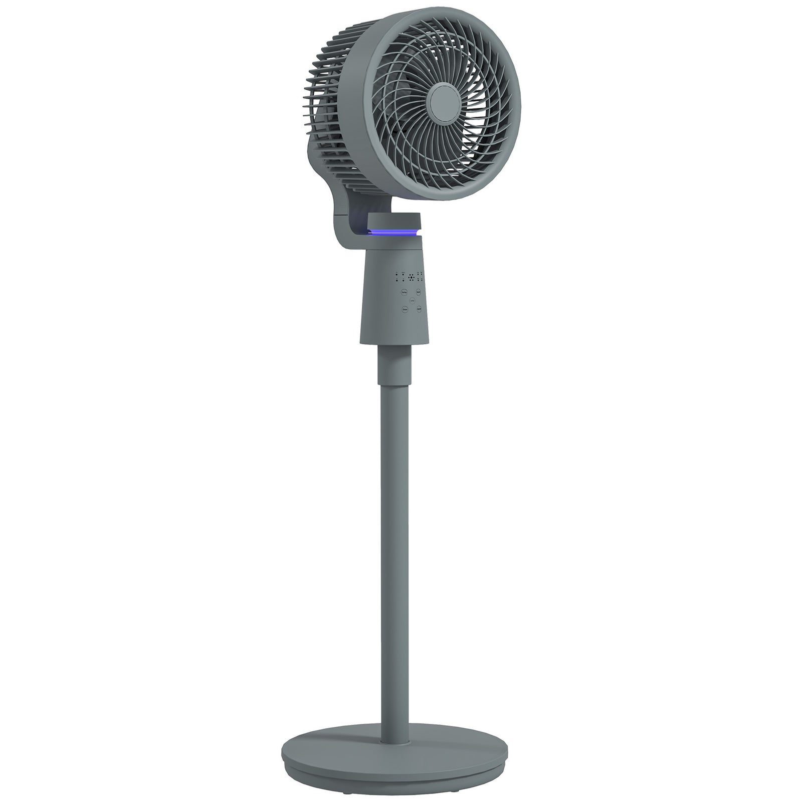 Pedestal Air Circulation Fan with Oscillating, Light Off, Grey