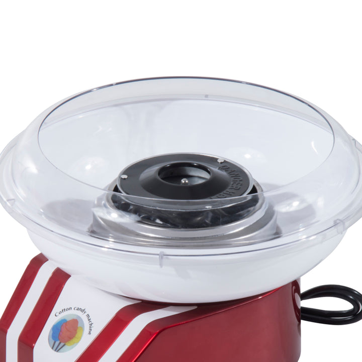 Professional Cotton Floss Machine with 10 Bamboo Sticks, Candy Floss Maker for Children, Adult Party and Birthday, Red