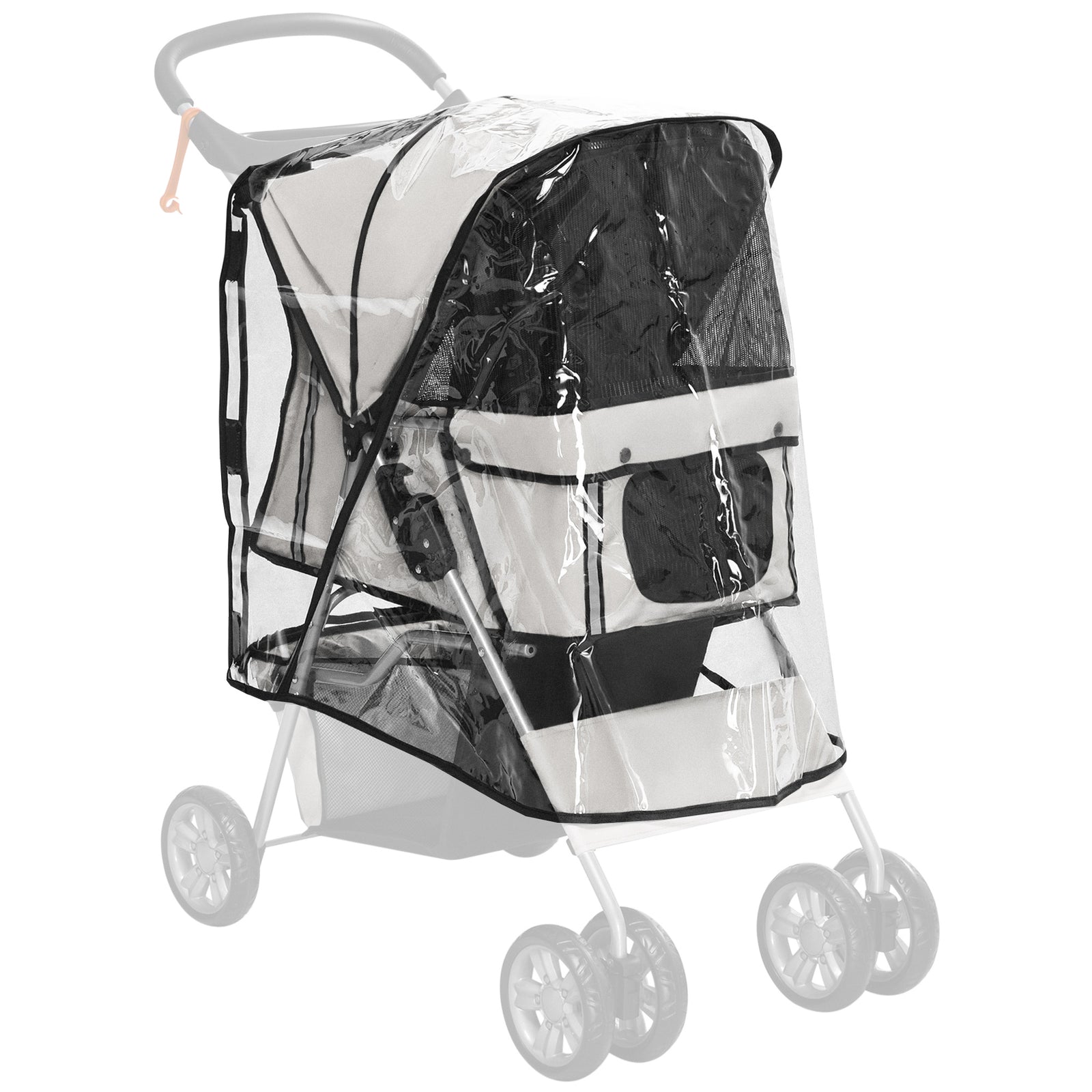 Dog Stroller Rain Cover, Cover for Dog Pram Stroller Buggy w/ Rear Side Entry