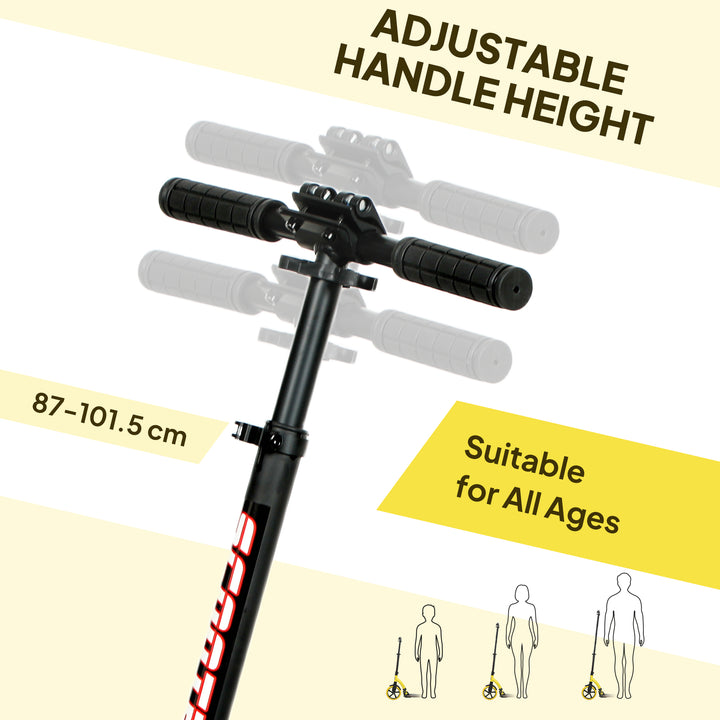 Foldable Kick Scooter with Double Shock Absorption and Big Wheels, Height Adjustable Aluminium Frame Big Wheel Scooter for 14+ Teens Adult - Yellow