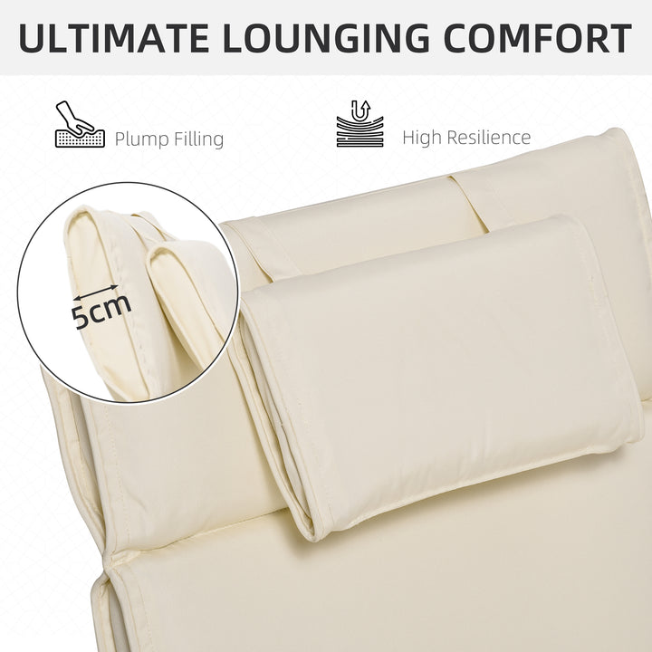 Garden Sun Lounger Cushion Replacement Soft Sunbed Reclining Chair Rel
