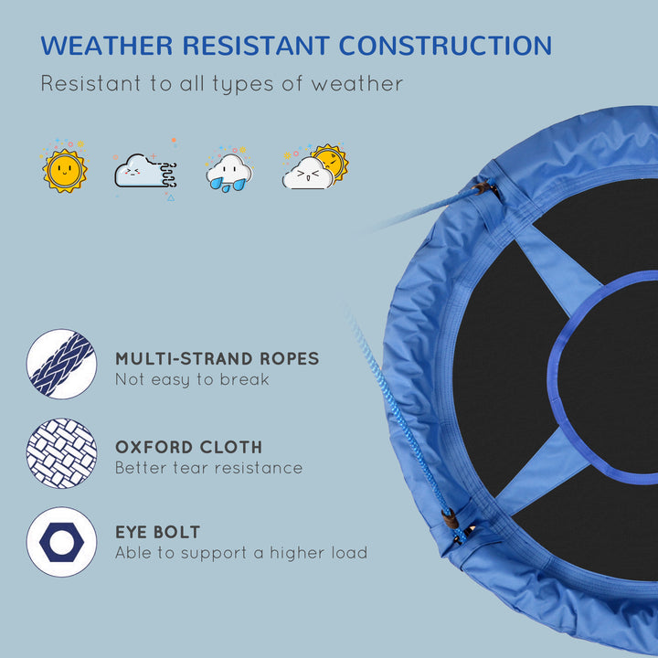 MCL Kid Nest Swing Seat Saucer Tree Swing 40 Inch/100cm for Outdoor Indoor Blue