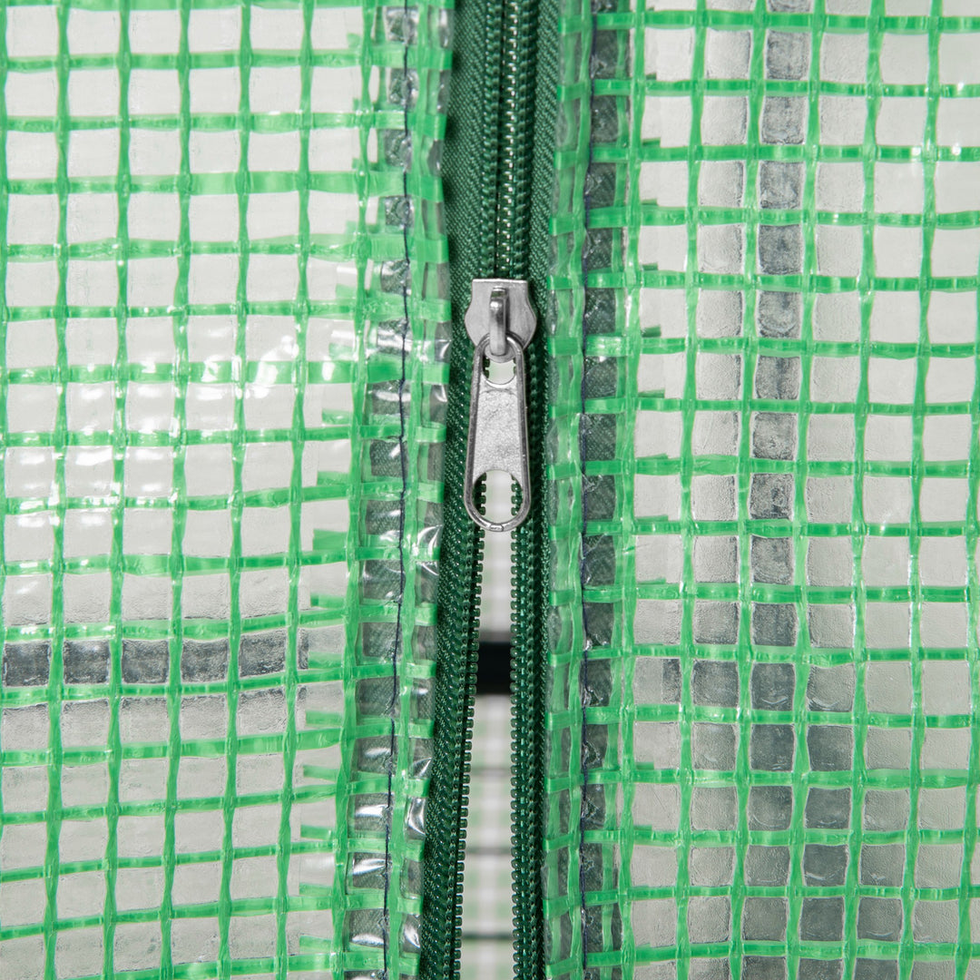 MCL 4 Tier Mini Greenhouse, Portable Compact Green House with Steel Frame, PE Cover, Roll-up Door, 70 x 50 x 160 cm, Green