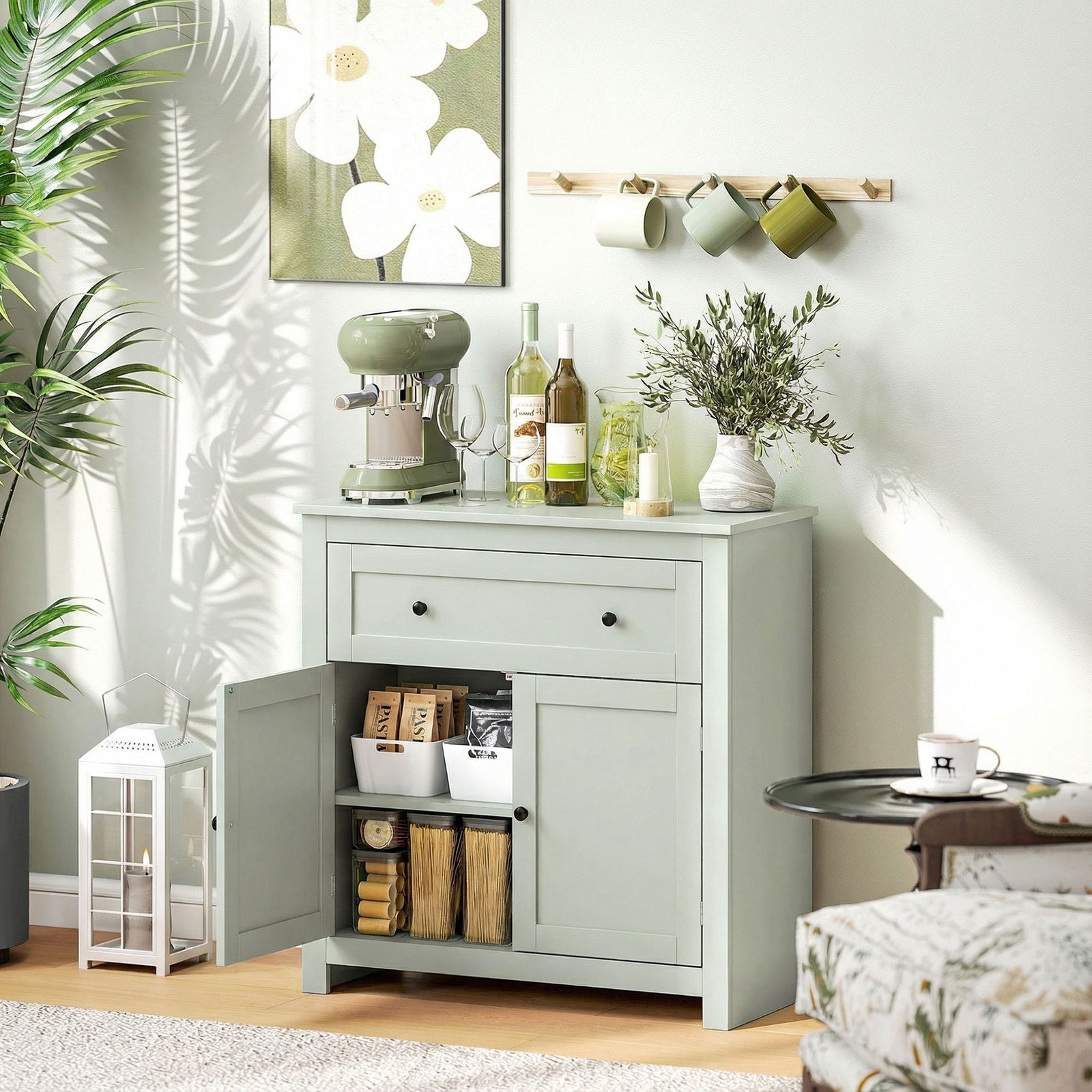 Sideboard Storage Cabinet, Modern Kitchen Cupboard with Adjustable She