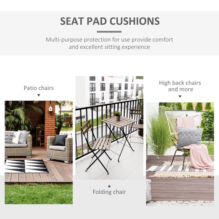 Set of 2 Garden Chair Cushions with Ties, 45 x 45 cm Replacement Cushi