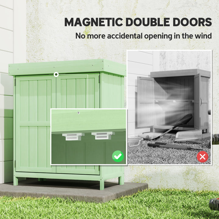 Small Shed, Wooden Garden Shed with Openable Hinged Roof and Removable
