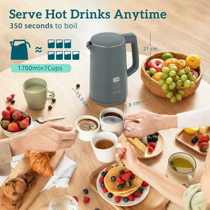 Electric Kettle, 1.7L Fast Boil 3kW Water Kettle with UK Strix Thermos