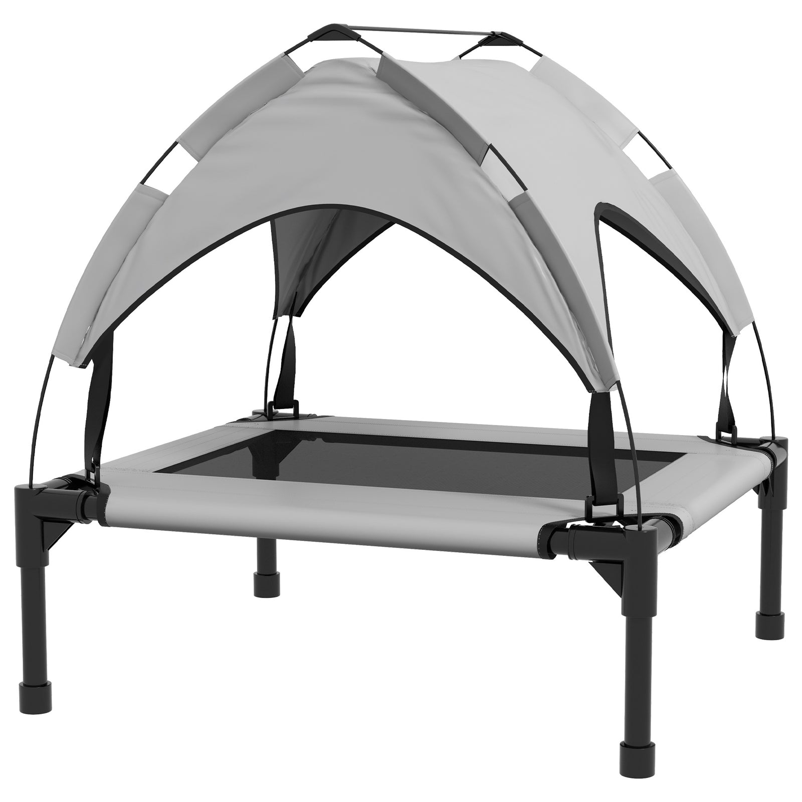 Cooling Raised Pet Bed w/ Washable Breathable Mesh, for Small Medium Dogs, 76 x 61 x 69.5cm - Light Grey