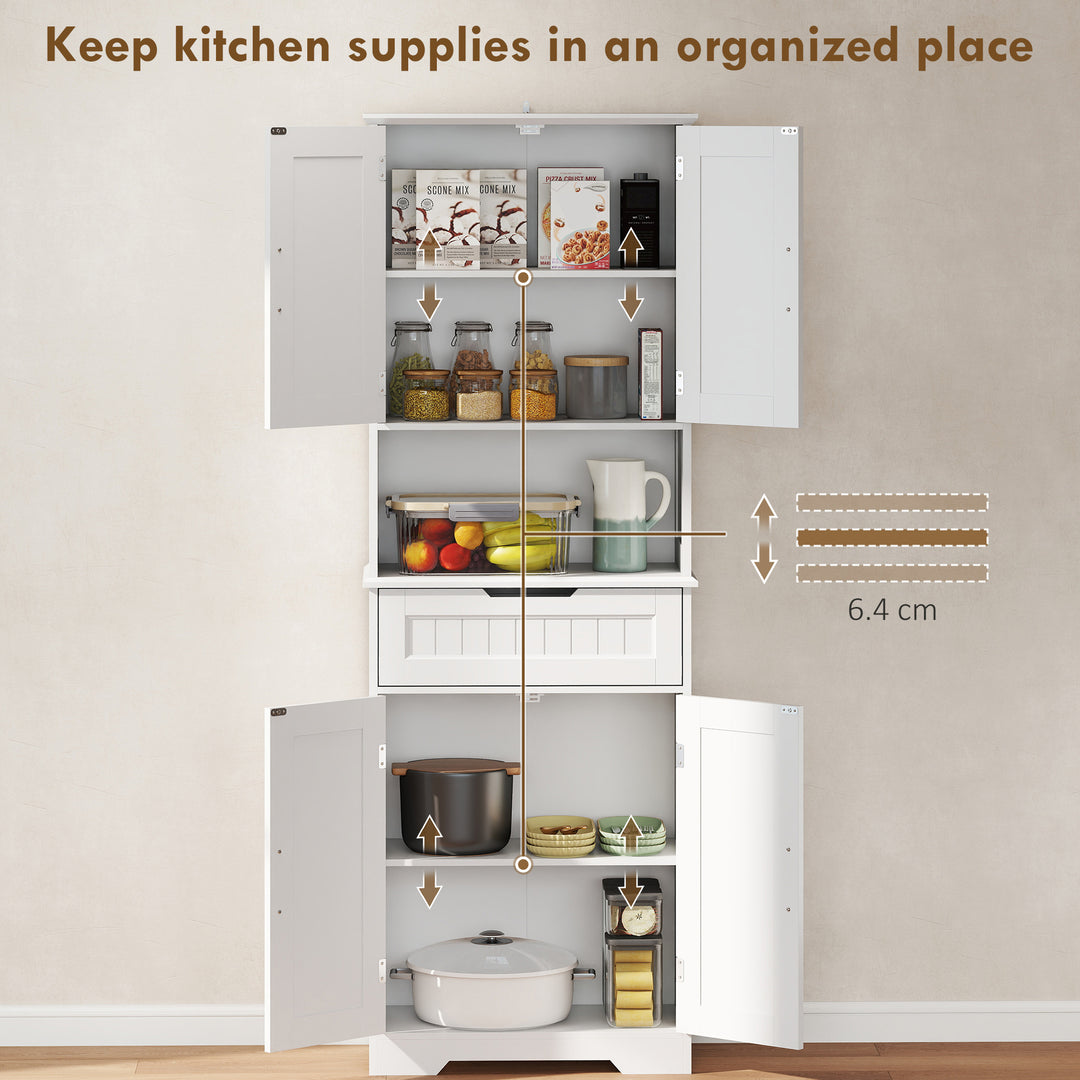 172 cm Tall Kitchen Pantry Cupboard with Small Open Counter - view 4