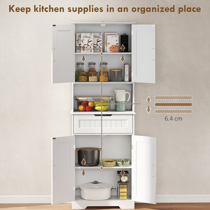 172 cm Tall Kitchen Pantry Cupboard with Small Open Counter - view 4