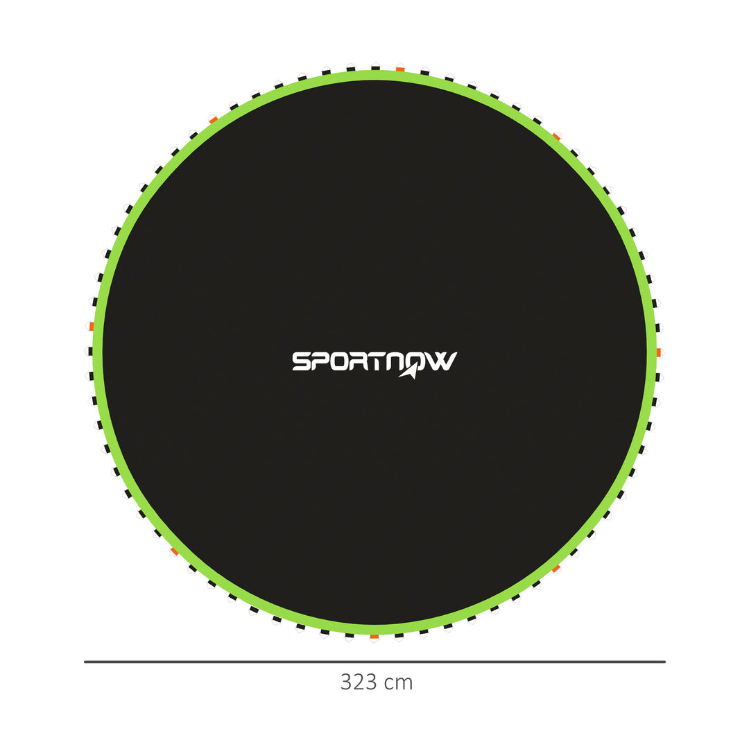 SPORTNOW Replacement Trampoline Mat with Spring Pull Tool, 72 V-Hooks, for 12ft Trampoline using 14cm Springs, Green