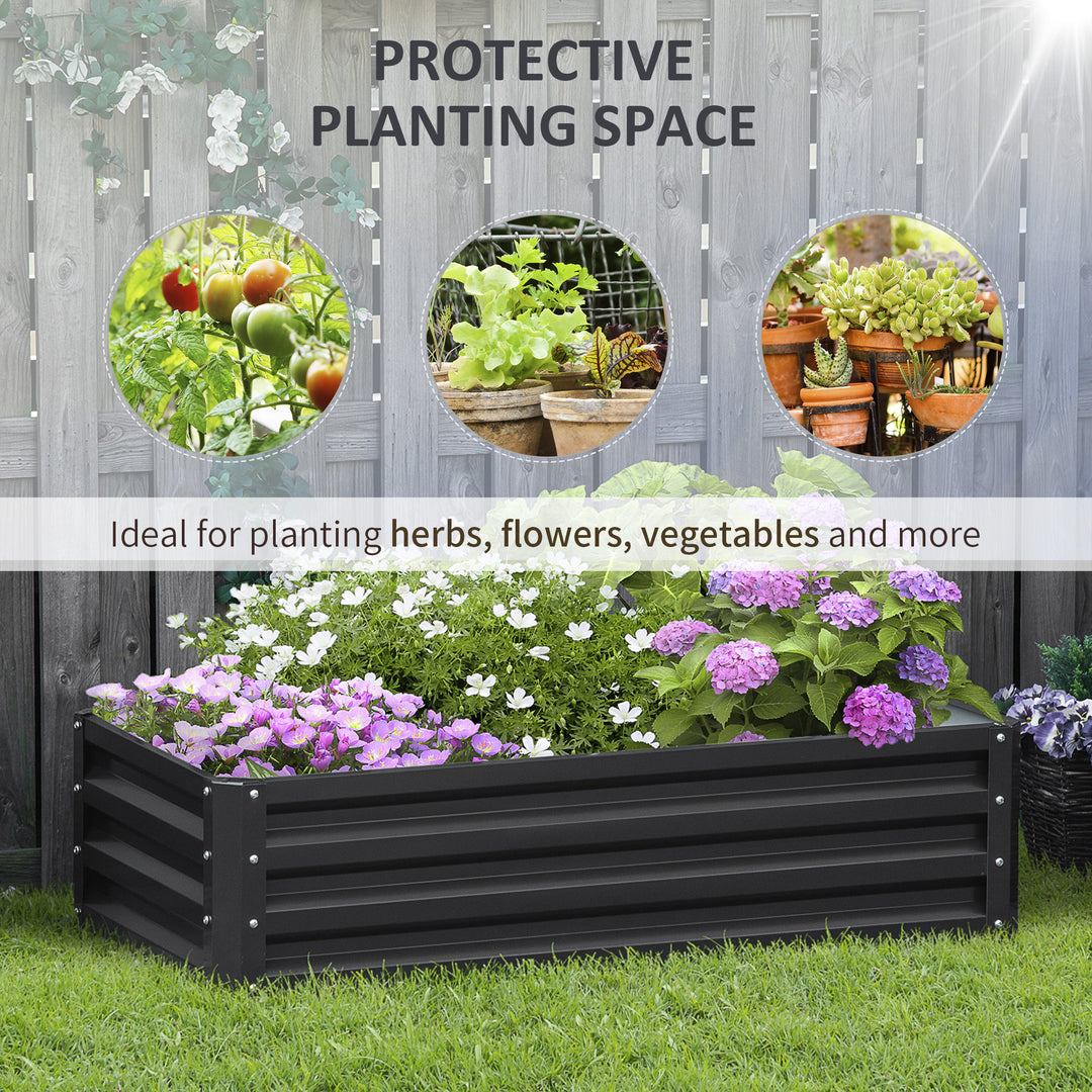 MCL Raised Beds for Garden, Galvanized Outdoor Planters, for Herbs and Vegetables, Use for Patio, Backyard, Balcony, Grey