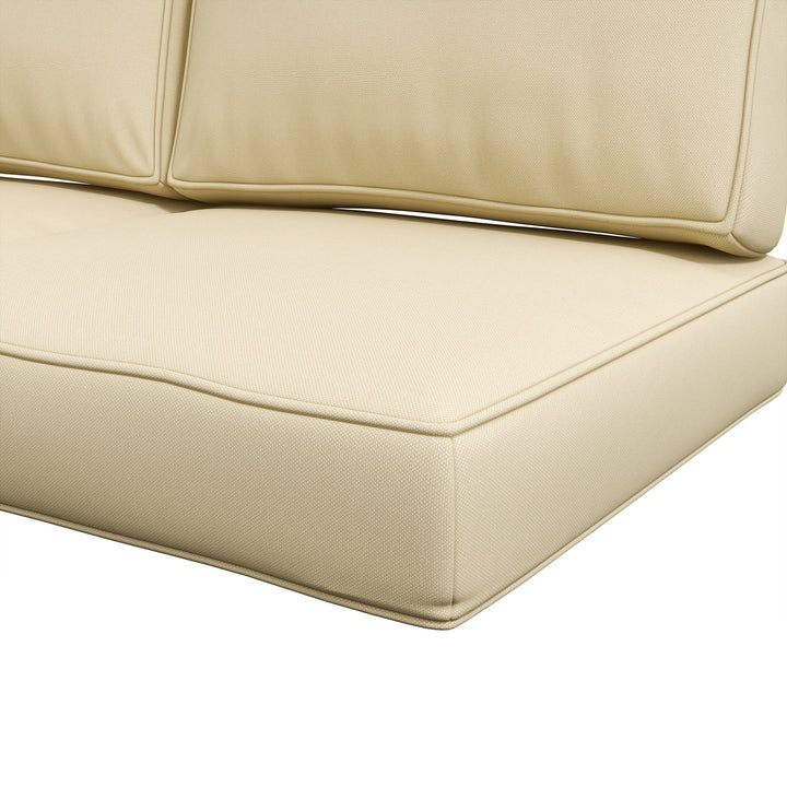 2 Seater Back and Seat Cushion Pillows Replacement, Patio Chair Cushions Set for Indoor Outdoor, Beige