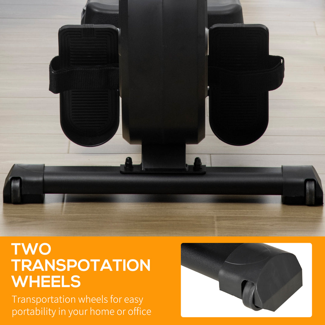 MCL Folding Rowing Machine, Magnetic Rower Machine with 8 Levels Quiet Resistance, LCD Monitor, Wheels, Aluminium Slide Rail, Vertical Storage, 102kg Weight Capacity for Home Gym Cardio Training