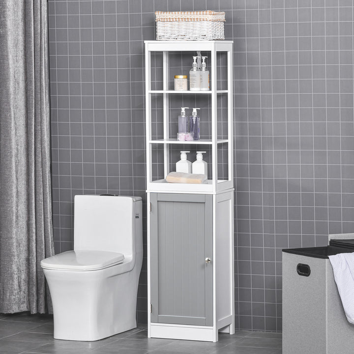 Tall Bathroom Cabinet Free Standing Slimline Cupboard Tallboy Unit Storage Organiser for Bathroom, Living Room, Kitchen