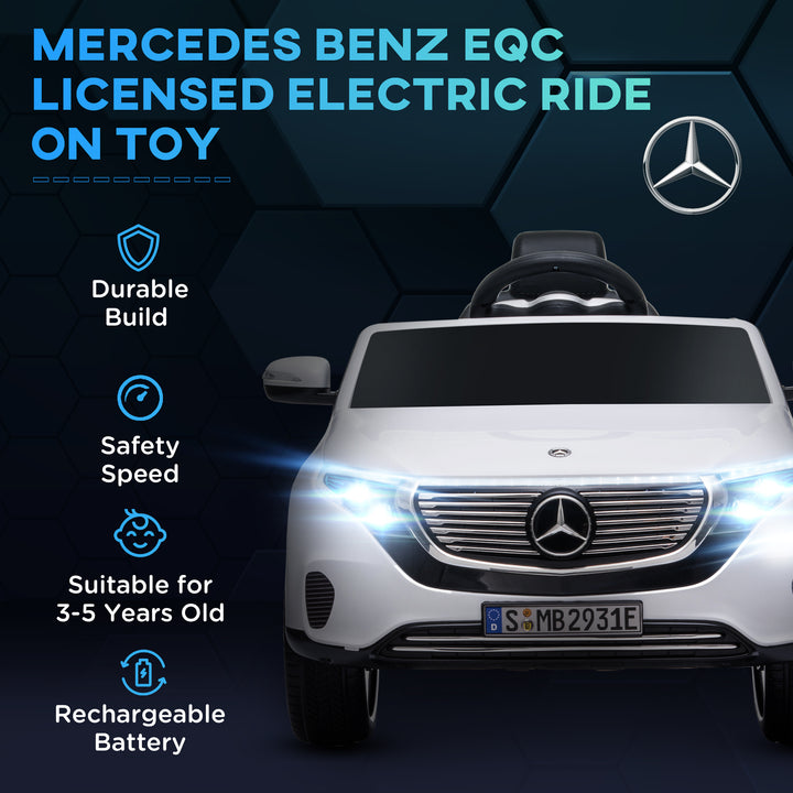 HOMCOM Benz EQC 400 12V Electric Ride On Kids Car Toy with Remote Control, Realistic Features, Black