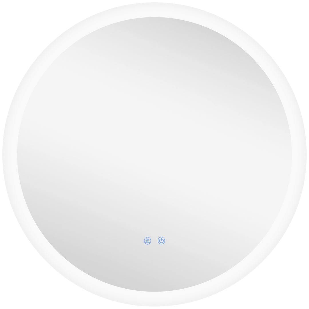 Round Bathroom Mirror with LED Lights, Wall-Mounted Dimmable Makeup Mirror with 3 Temperature Colours, Defogging Film, Memory Function, Hardwired, 70 x 70 cm