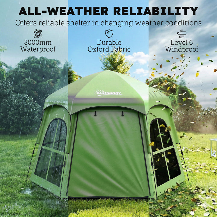 Pop Up Tent 3000mm Waterproof Instant Camping Tent 3-4 Person with 2 D
