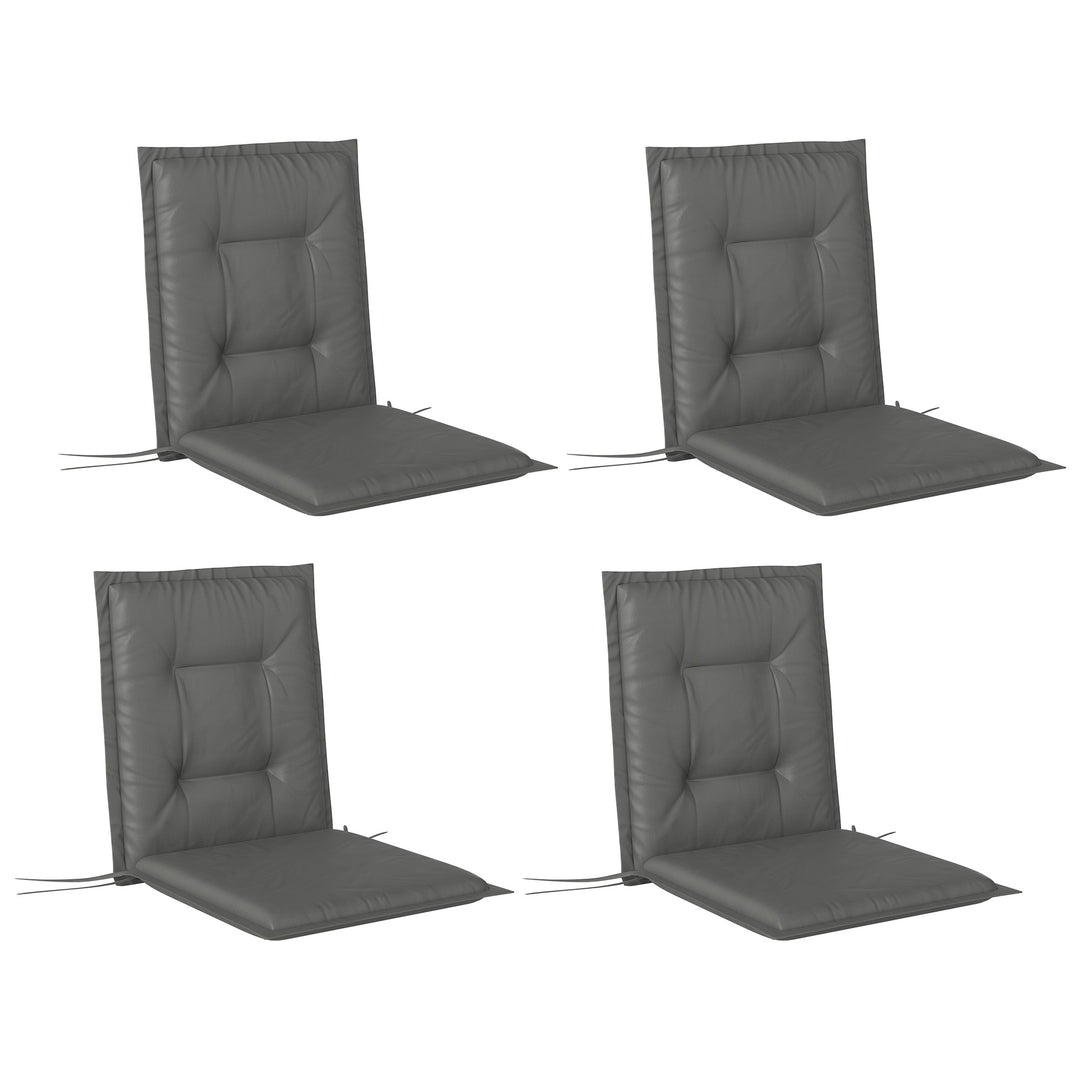 Set of Four Padded Garden Seat Cushions - Light Grey