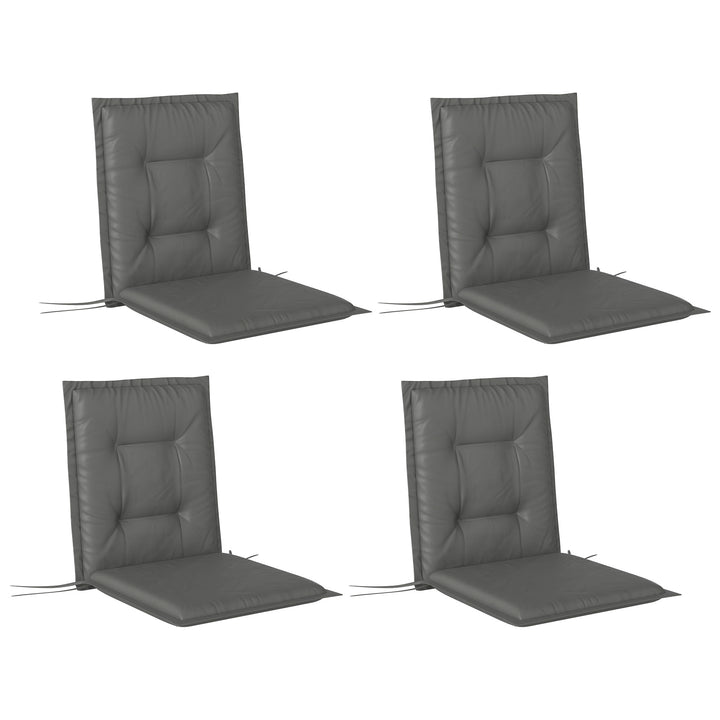Set of Four Padded Garden Seat Cushions - Light Grey