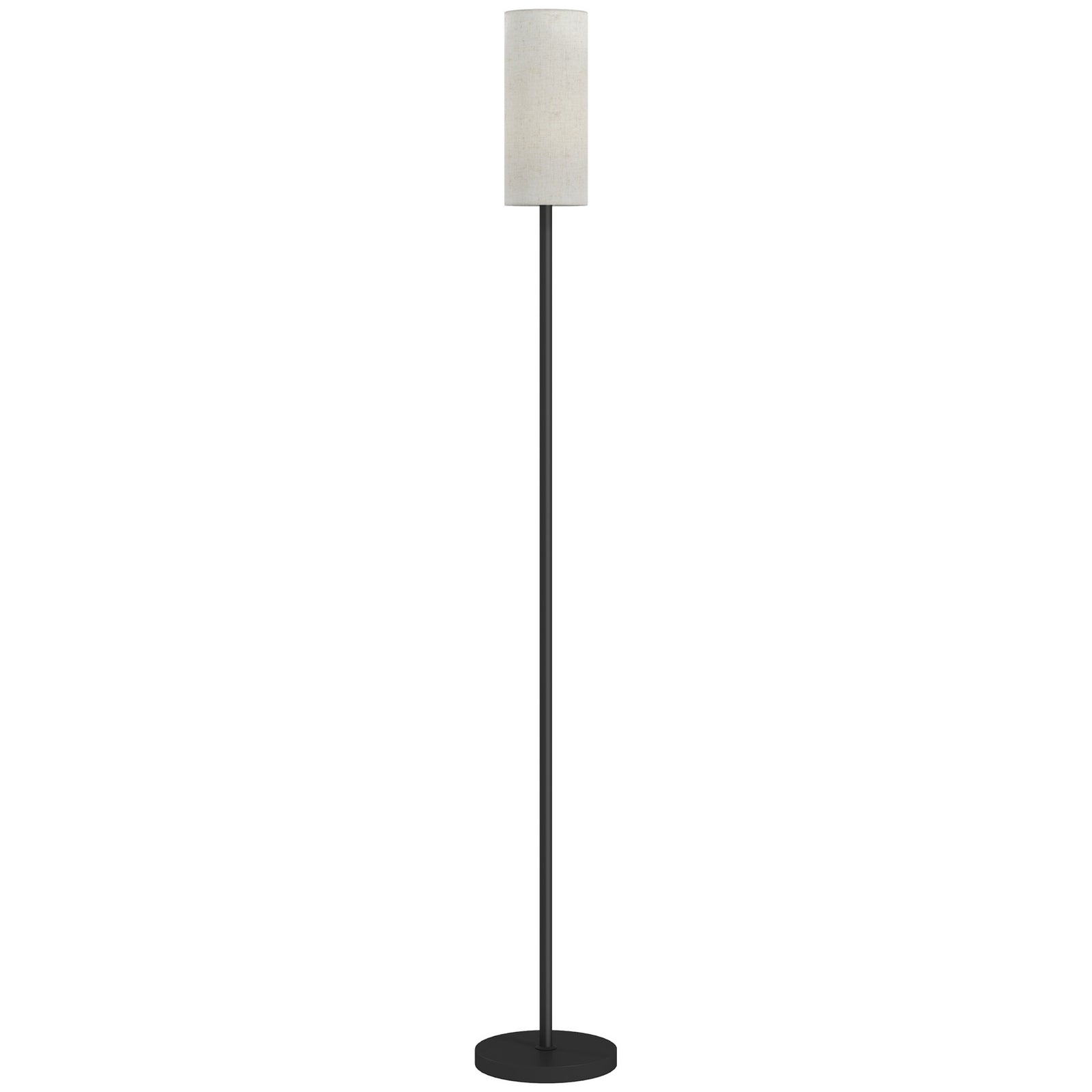 Floor Lamp for Living Room, Modern Standing Lamp with Linen Shade & Foot Switch, Minimalist Tall Pole Lampshade for Bedroom, Office, White